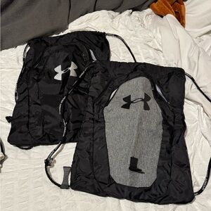 Under Armour Black and Gray Backpack Set